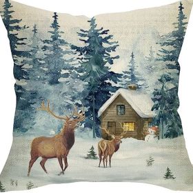 Winter Series Throw Pillow Cover Linen (Option: W022725-45x45cm)