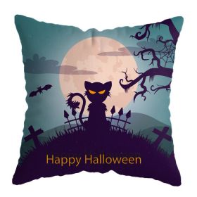 Linen Skull Halloween Pillow Cover (Option: 45x45cm-A22)