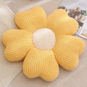 Flower Dining Chair Soft Petal Cushion (Option: Yellow white-50cm)