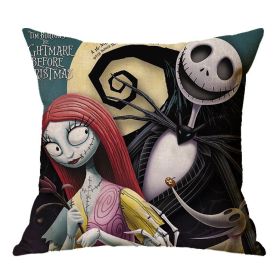 Linen Skull Halloween Pillow Cover (Option: 45x45cm-A04)