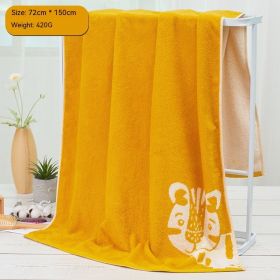 Cartoon Cute Home Cotton Travel Thickened Water-absorbing Quick-drying Soft Bath Towel (Option: Yellow-72 × 150cm)