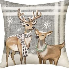 Winter Series Throw Pillow Cover Linen (Option: W022729-45x45cm)