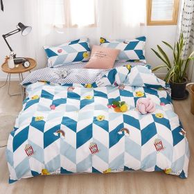 Washed Cotton Four-piece Bedding Set Autumn Single (Option: Rainbow Duck-200cm)