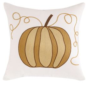 Pumpkin Embroidered Halloween Pillow Cover Lumbar Support (Option: Pumpkin 4-45 �� 45cm-Without pillow core)