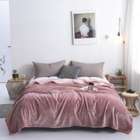 Light Luxury Solid Color Flannel Shan Blanket (Option: Grapefruit Pink-150x200cm)